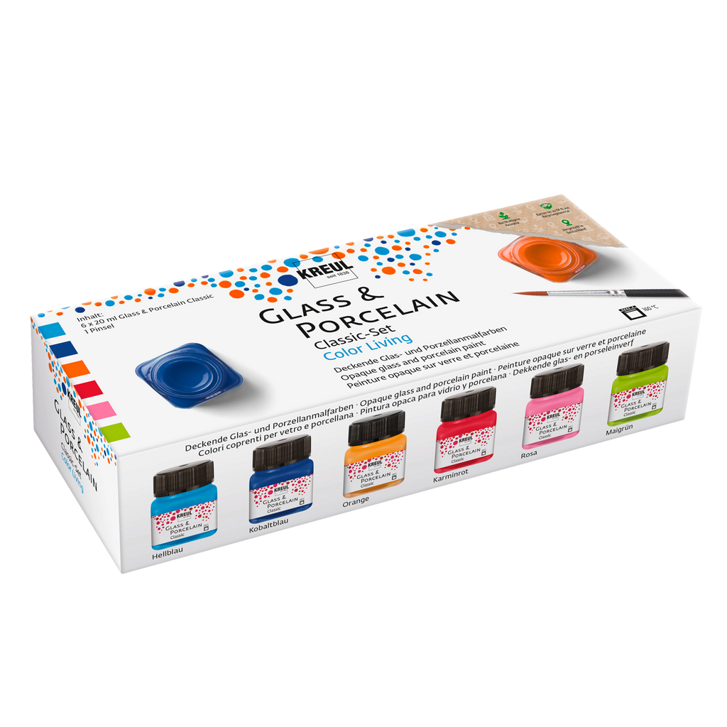KREUL Glass & Porcelain Classic Set Color Living 6 x 20 ml