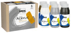 KREUL Triton Acrylic Liquid Set Base & Neutral Colors 6 x 750 ml