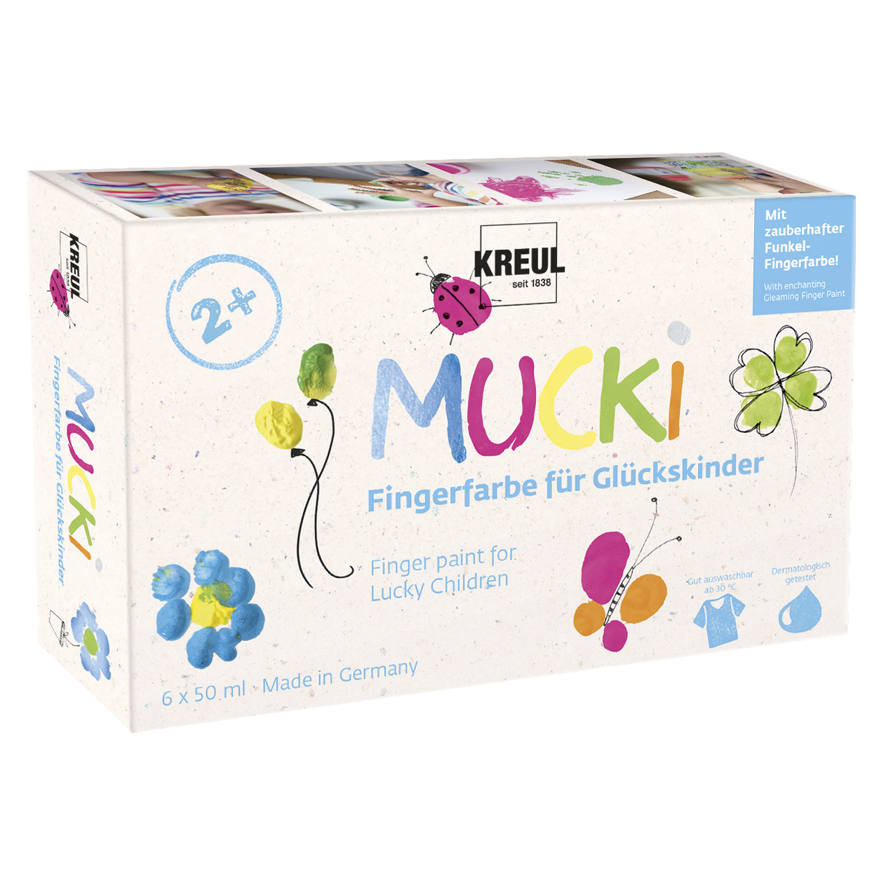 MUCKI Fingerfarbe für Glückskinder 6er Set 50 ml