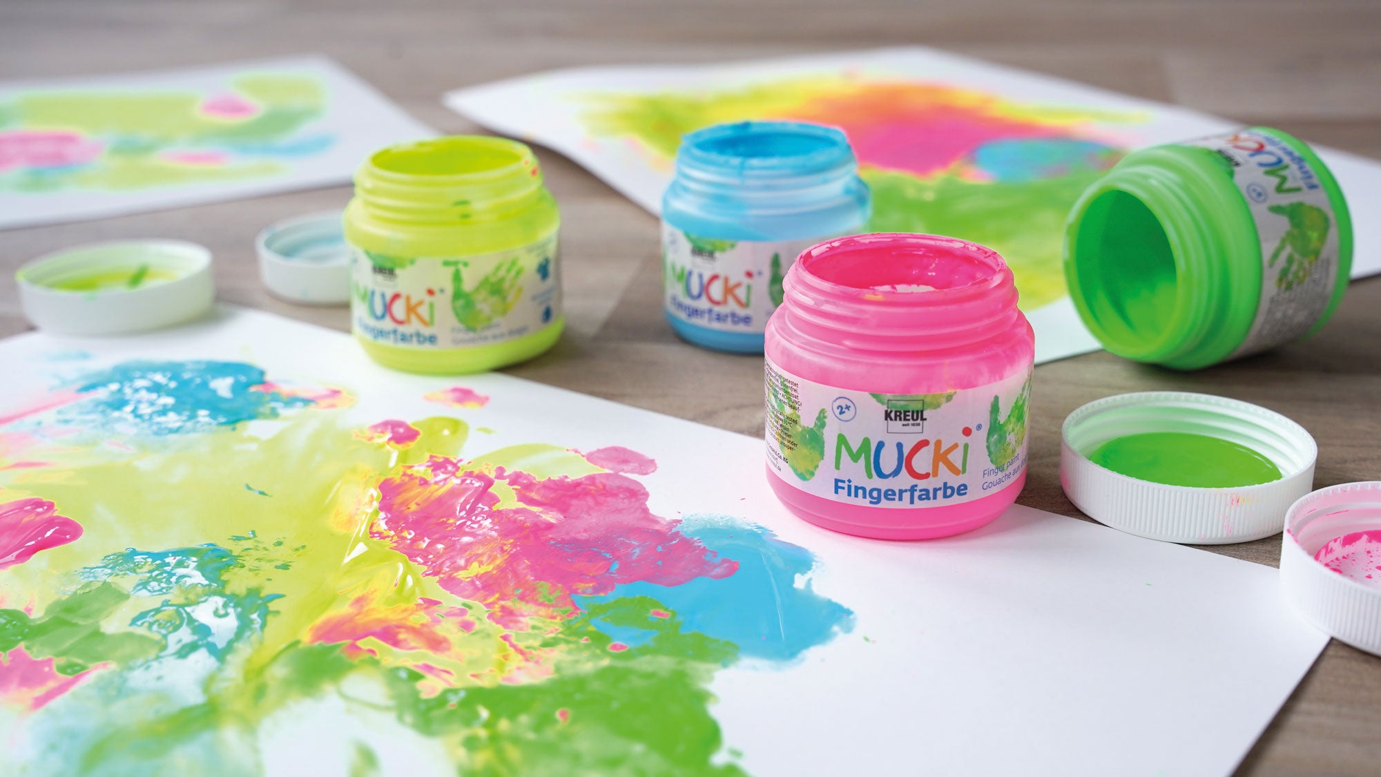 MUCKI Quietsch-Fingerfarbe 4er Set 150 ml