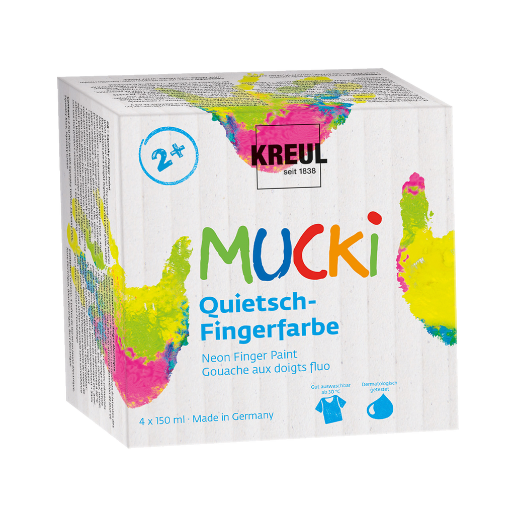 MUCKI Quietsch-Fingerfarbe 4er Set 150 ml