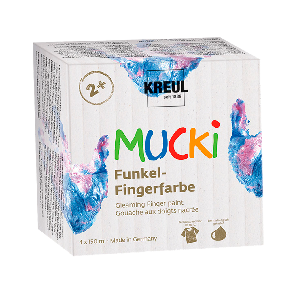 MUCKI Funkel-Fingerfarbe 4er Set 150 ml
