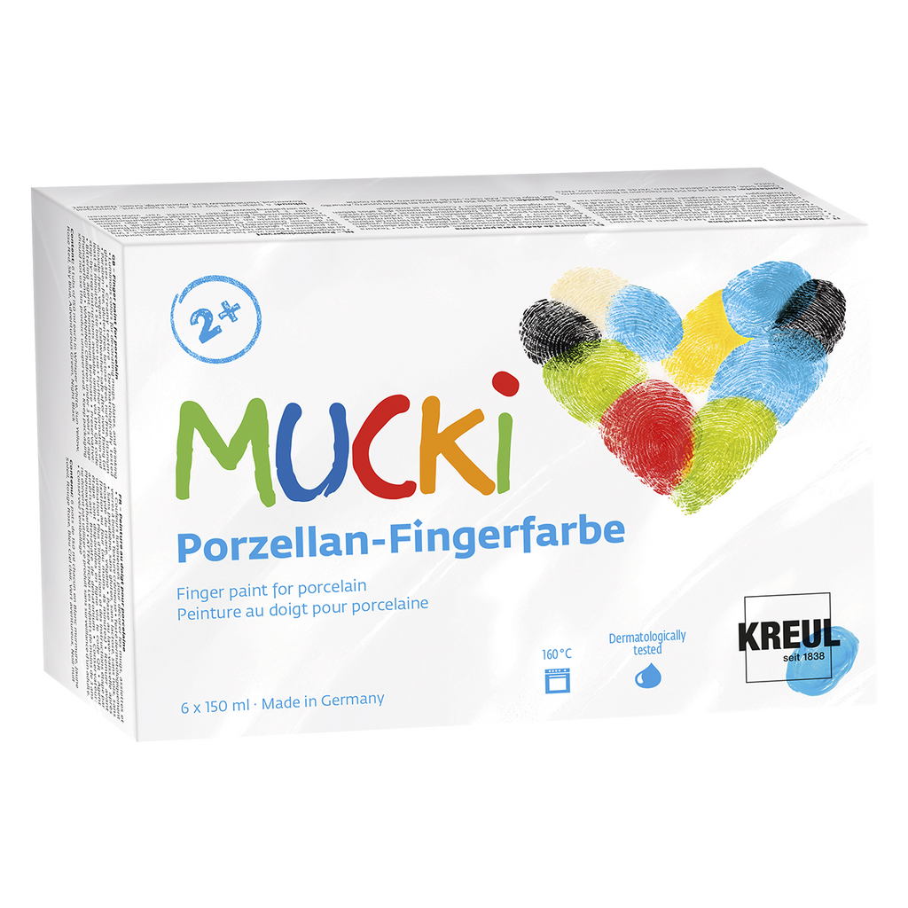 MUCKI Porzellan-Fingerfarbe 6er Set 150 ml