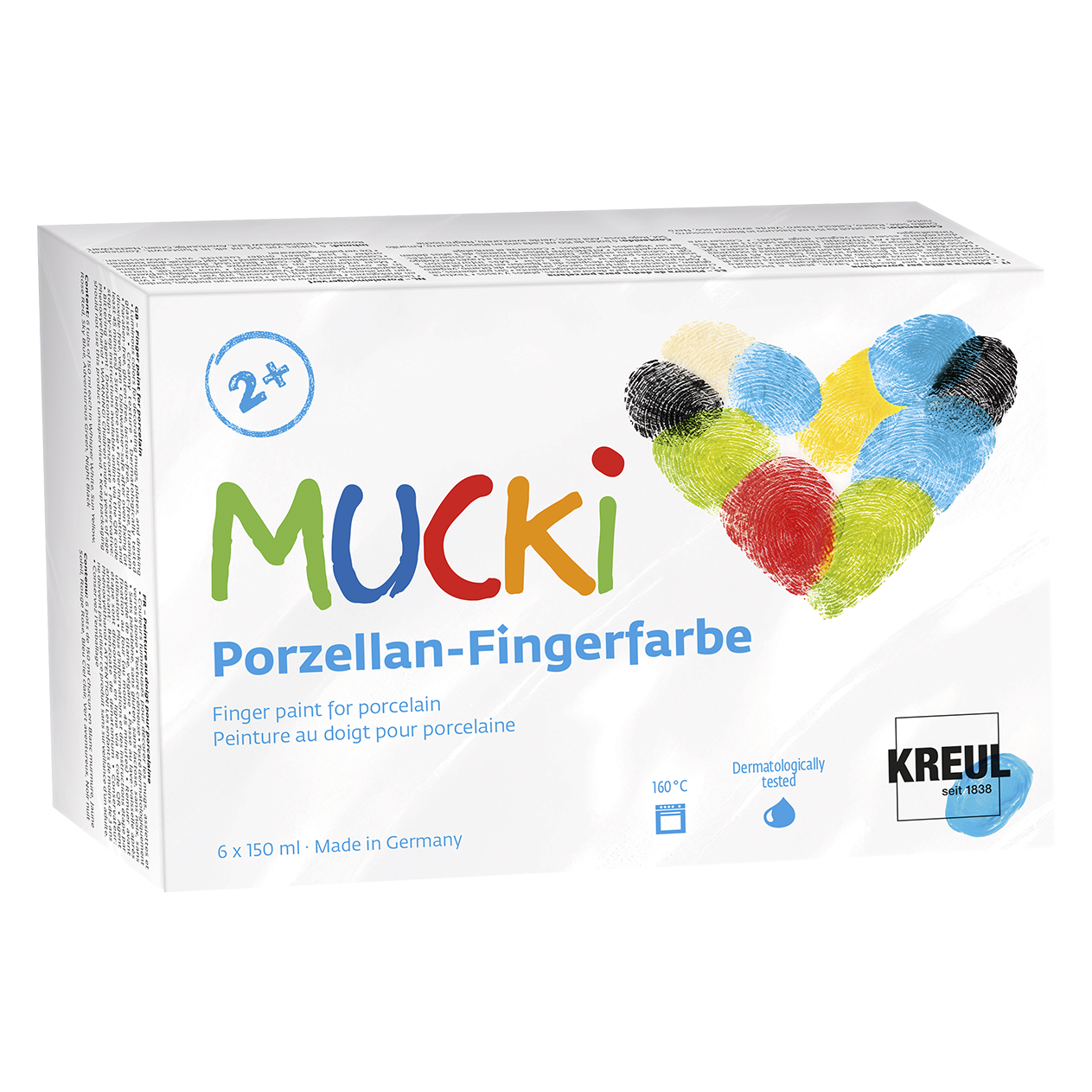 MUCKI Porzellan-Fingerfarbe 6er Set 150 ml