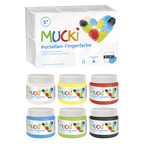 MUCKI Porzellan-Fingerfarbe 6er Set 150 ml