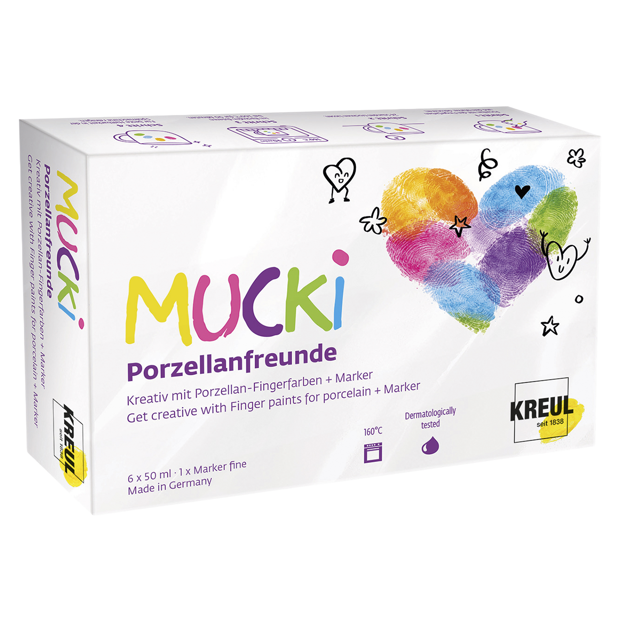 MUCKI Porzellanfreunde Set mit Porzellan-Fingerfarben + Marker