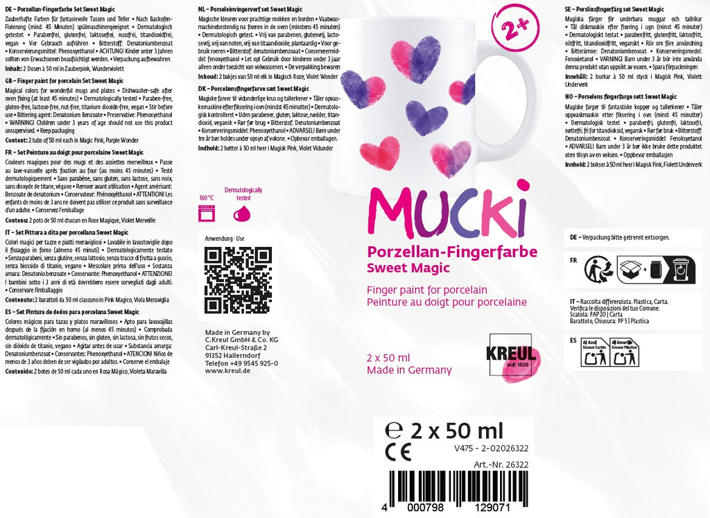 MUCKI Porzellan-Fingerfarbe Set Sweet Magic 2 x 50 ml