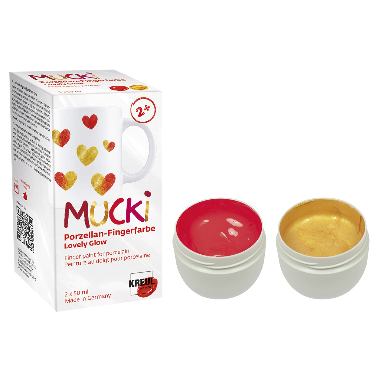 MUCKI Porzellan-Fingerfarbe Set Lovely Glow 2 x 50 ml