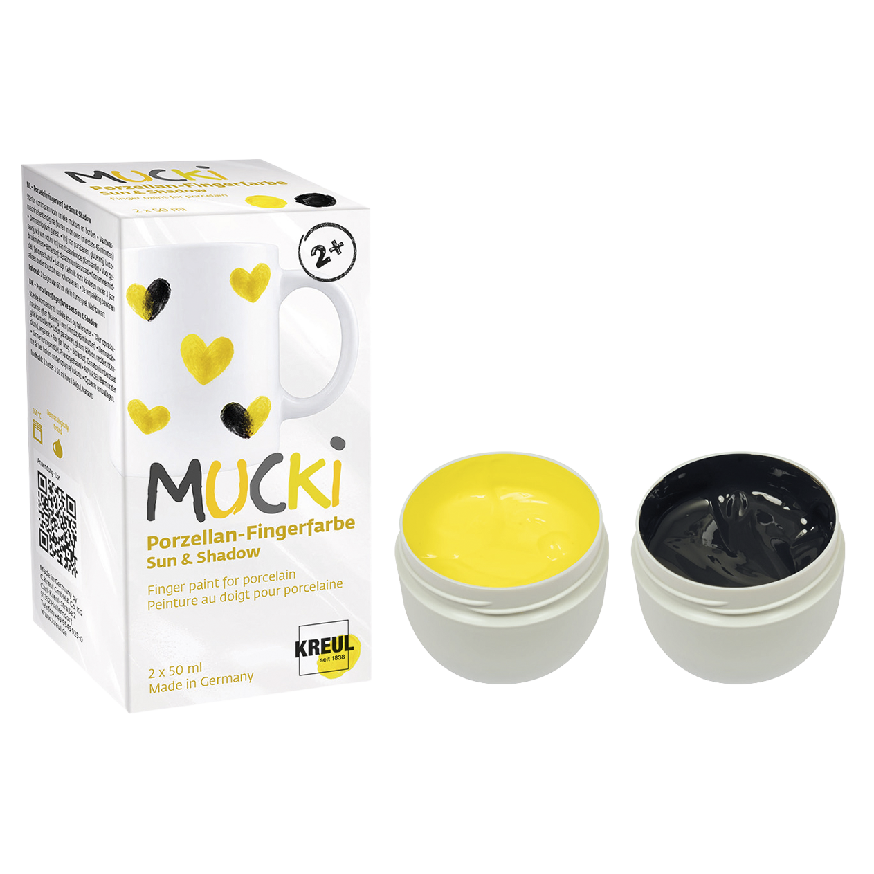 MUCKI Porzellan-Fingerfarbe Set Sun & Shadow 2 x 50 ml