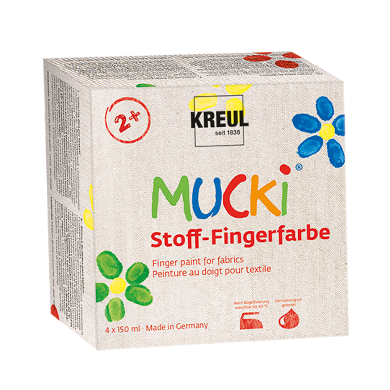 MUCKI Stoff-Fingerfarbe 4er Set 150 ml