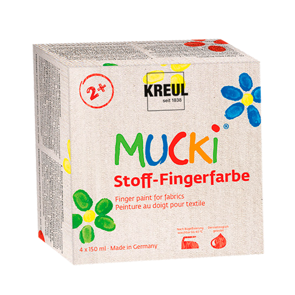MUCKI Stoff-Fingerfarbe 4er Set 150 ml