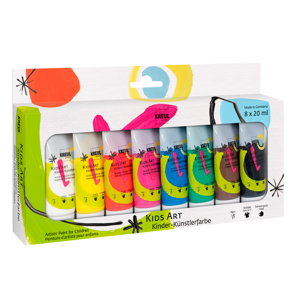 KREUL Kids Art Kinder-Künstlerfarbe 20 ml Tuben 8er Set