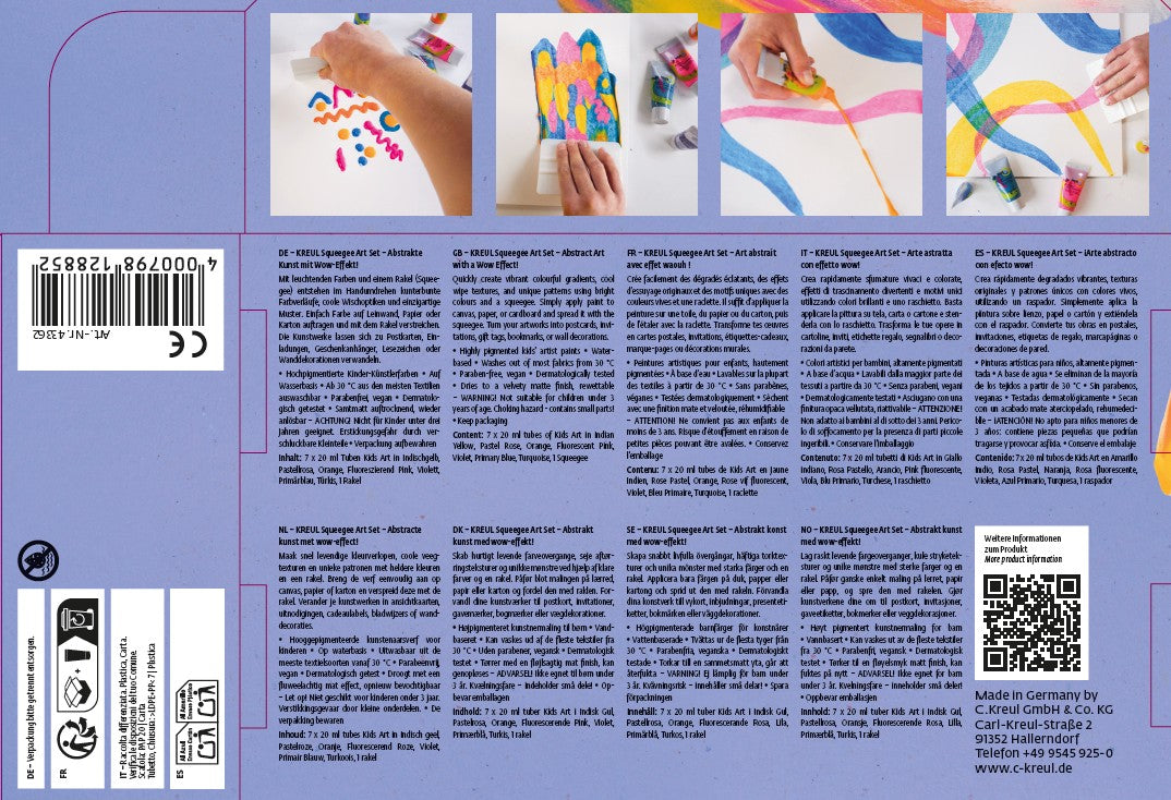 KREUL Squeegee Art Set mit Kids Art Kinder-Künstlerfarben