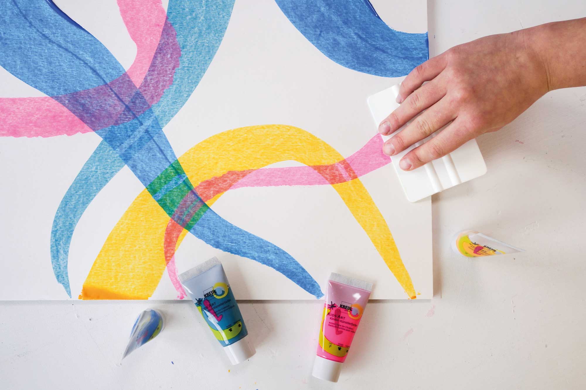 KREUL Squeegee Art Set mit Kids Art Kinder-Künstlerfarben
