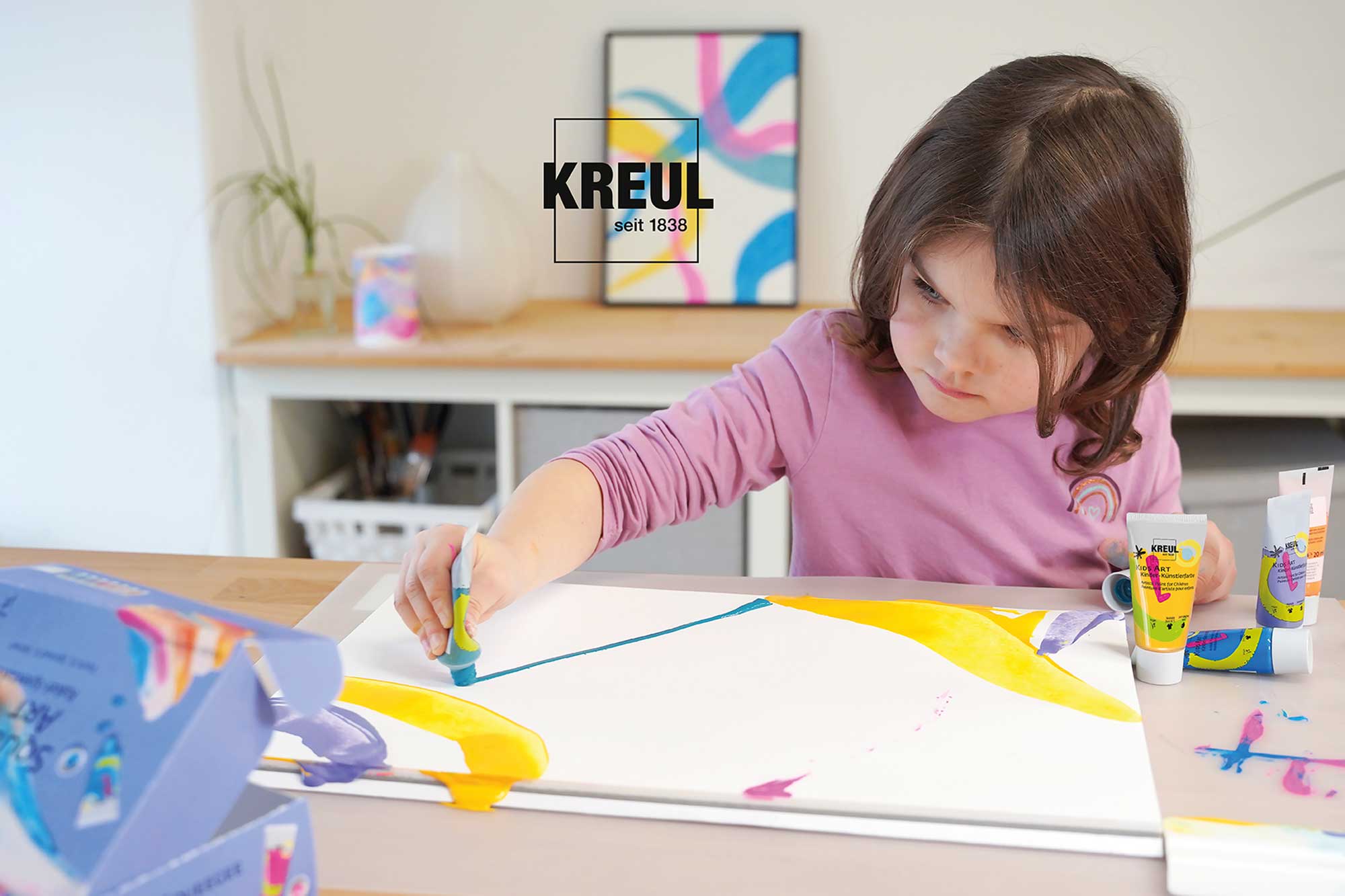 KREUL Squeegee Art Set mit Kids Art Kinder-Künstlerfarben
