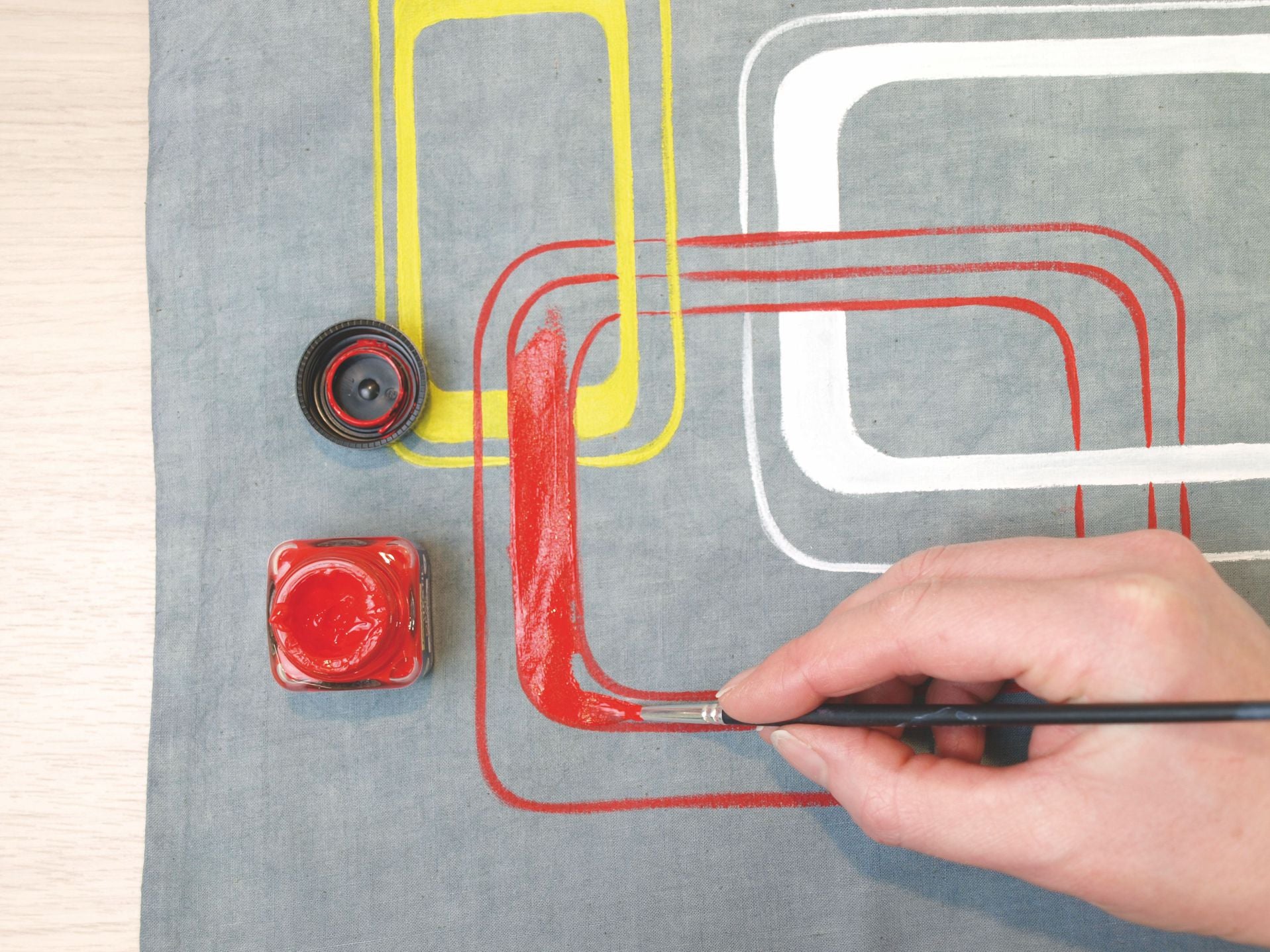 KREUL Javana Stoffmalfarben für helle und dunkle Stoffe Set Grundfarben 6 x 20 ml